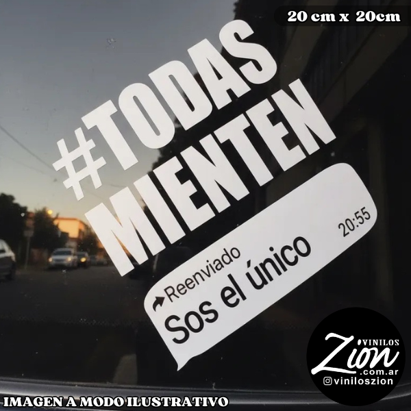 Producto - Vinilos Todas mienten Para auto camion 20x20 x 2 unidades