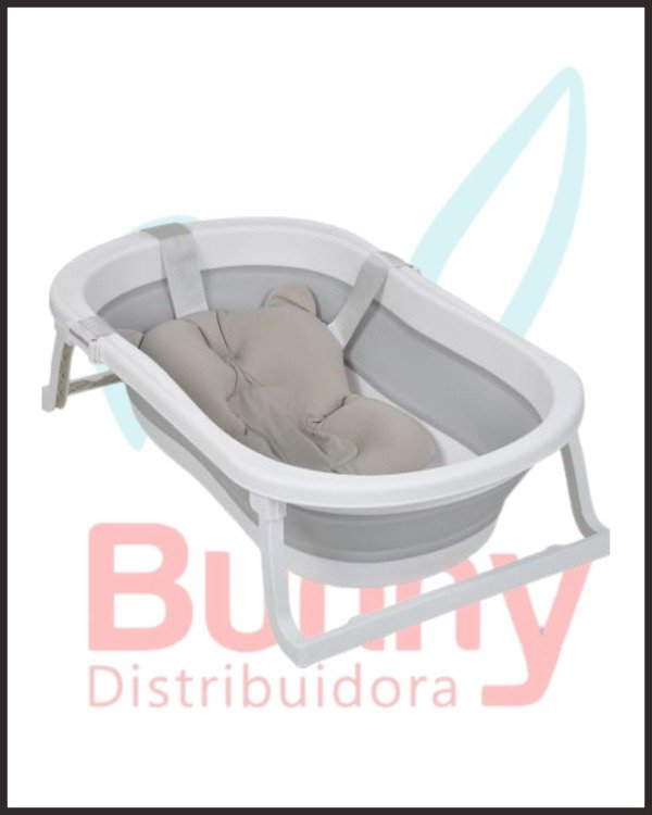 Producto - BB+C05 BAÑERA PLEGABLE CON COLCHON EXTRAIBLE Y TERMOMETRO, TAPON DESAGOTE