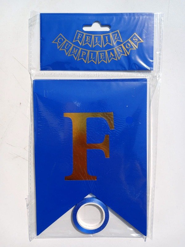Producto - Banderín Liso "FC" Azul