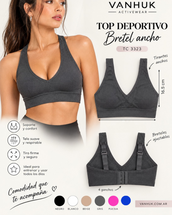 Producto - Top deportivo  bretel ancho  TC 3323 - 5