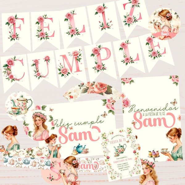 Producto - Kit personalizado imprimible: Fiesta de te