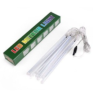 Producto - Luces LED de lluvia de 8 tubos de 30 cm para exteriores Fria