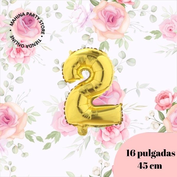 Producto - Globo número 2 dorado 16"