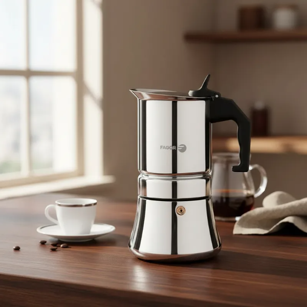 Producto - Cafetera Fagor Etnica 6 Tazas Acero Inox Española Induccion