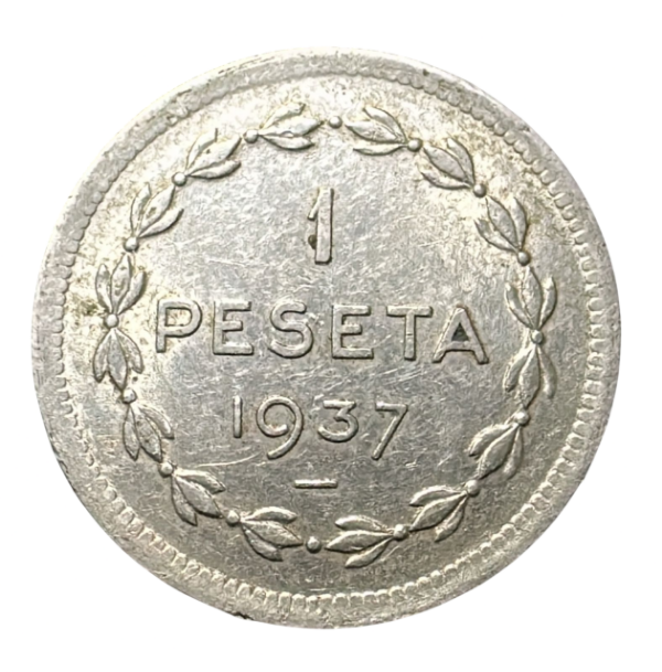 Producto - Moneda España (Euzkadi) Guerra Civil 1 Peseta, 1937 (KM# 1)