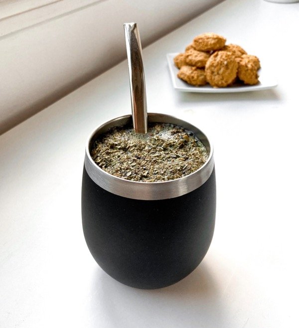 Producto - Mate Ovo Negro + Bombilla + Tapa