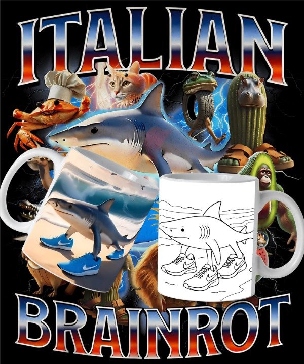 Producto - Pack de taza para pintar de Italian Brainrot