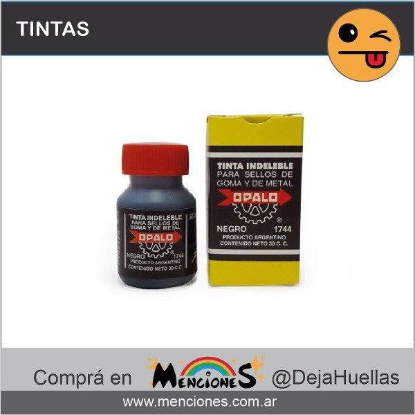 Producto - Tinta 1744 NEGRO Indeleble x 30cc para Sellos, Ópalo.