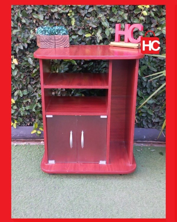 Producto - Mesa de TV clásica o mueble auxiliar de melamina con cajón y puerta