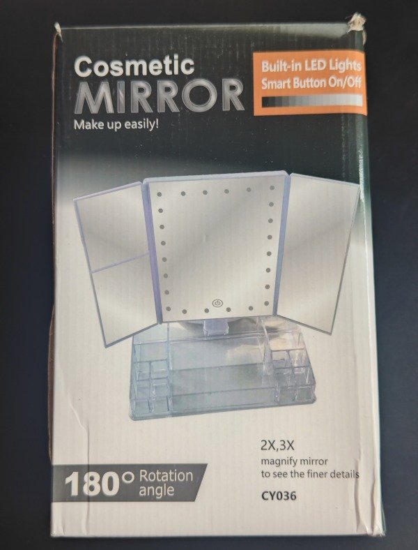 Producto - Espejo con base organizadora y luz - Zoom x2 x3 - 0