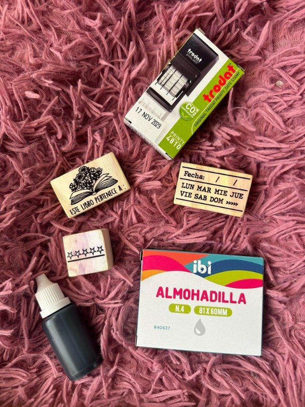 Producto - COMBO SUPER: 3 sellos + fechador + tinta + almohadilla