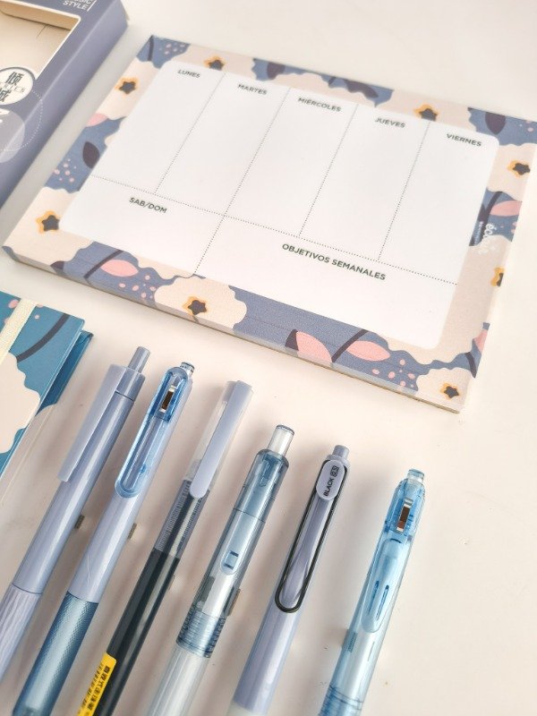 Producto - Combo cuaderno + organizador semanal + accesorios - Azul - 3