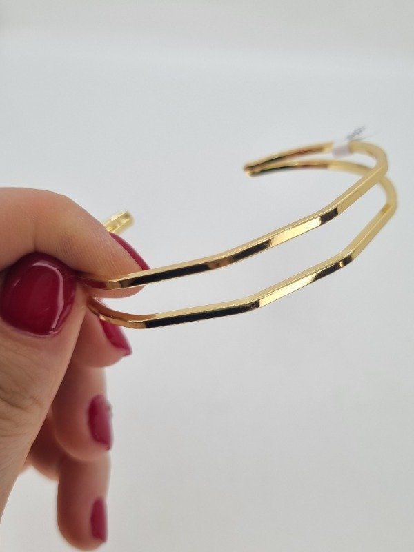 Producto - Pulsera dor doble línea cubic P1183