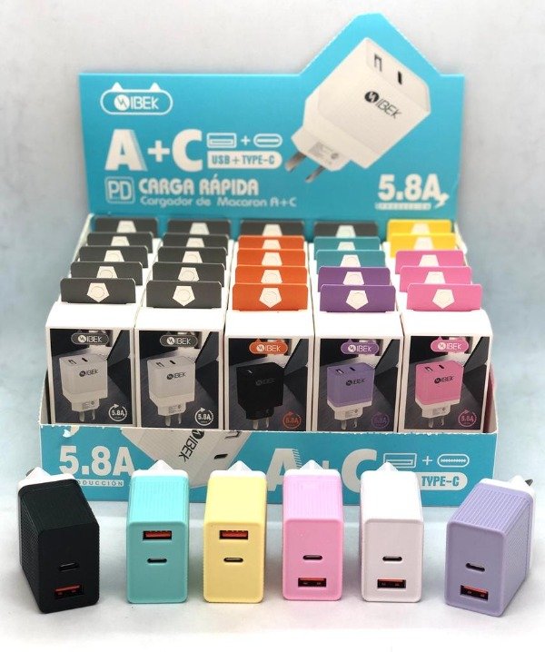 Producto - CABEZAL USB + TIPO C IBEK 5.8A