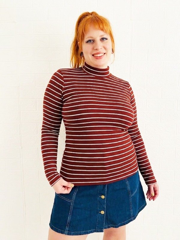 Producto - Polera Rayado Bordo