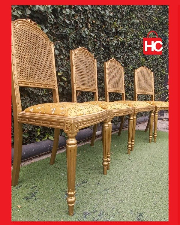 Producto - Juego de comedor antiguo estilo Luis XVI (4 sillas + 2 sillones de cabecera) - 2