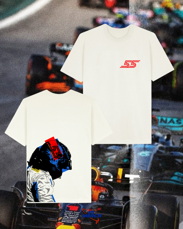 Producto - Remera cremita Sainz (dibujo atras)