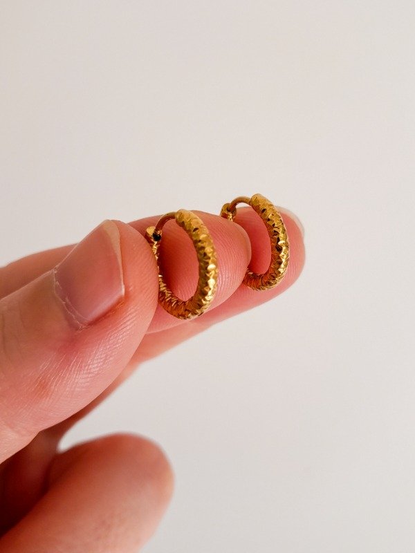 Producto - Aros Argollas Texturados 15 MM