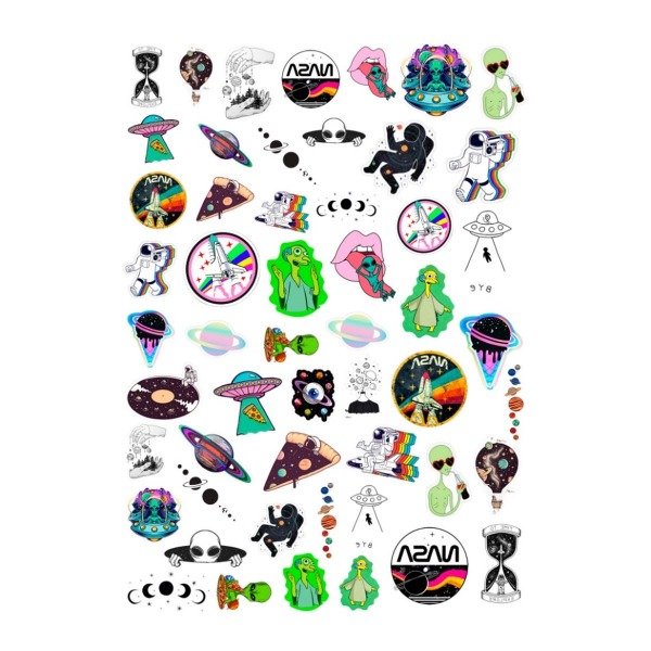 Producto - PLANCHA A4 PREDISEÑADA UNIVERSO - TATUAJES TEMPORALES - 1