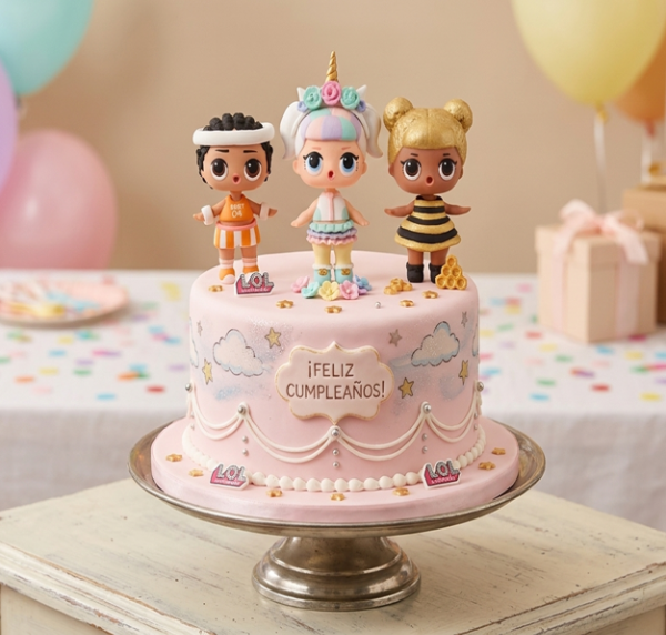 Producto - Adorno Para Torta Muñeca LOL En Porcelana Fría