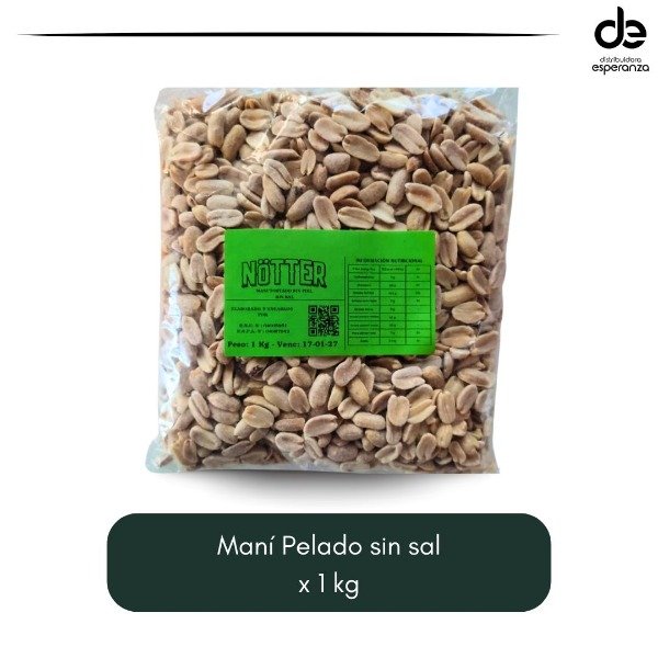 Producto - Mani Tostado pelado SIN SAL x 1 kg Notter