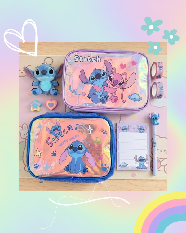 Producto - Cartuchera Stitch con Compartimentos y Peludito