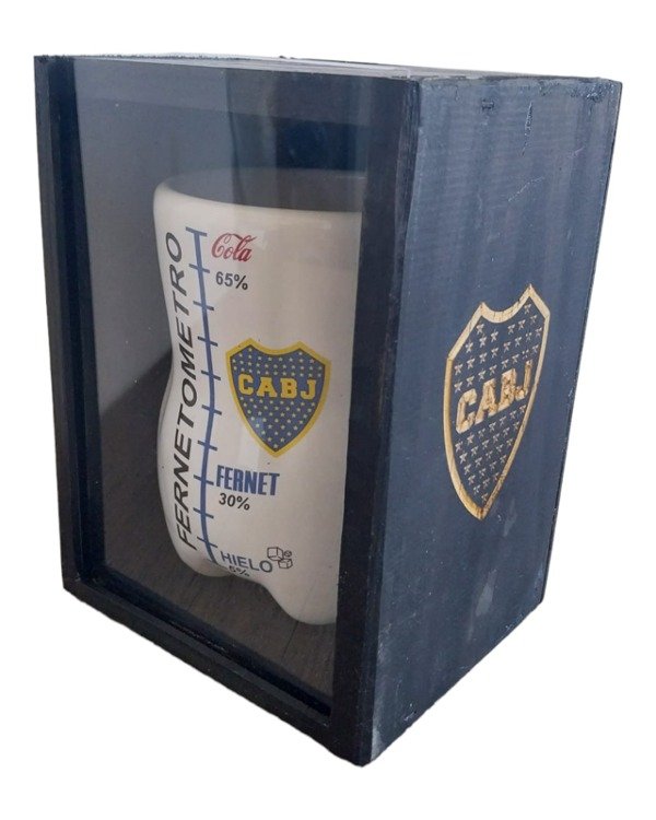 Producto - Vaso Fernetometro en caja Boca Juniors