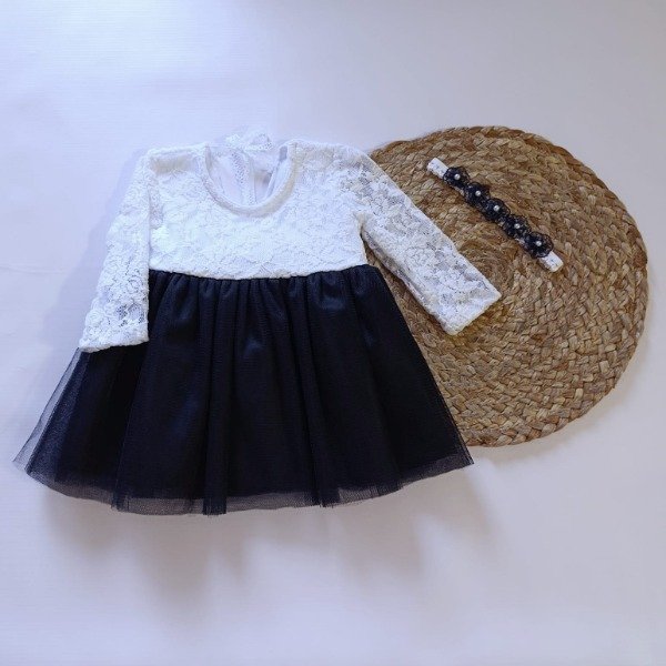 Producto - VESTIDO MARY MANGAS LARGAS BLANCO Y NEGRO
