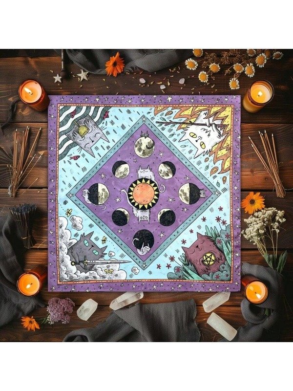 Producto - Paño de tarot gatos wicca