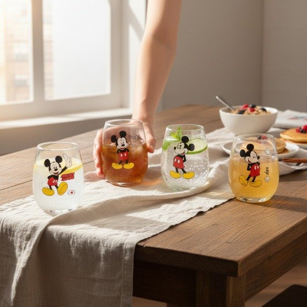 Producto - NUEVO SET DE 4 COPONES MICKEY VITRIFICADOS DE 500ML EN CAJA - 3