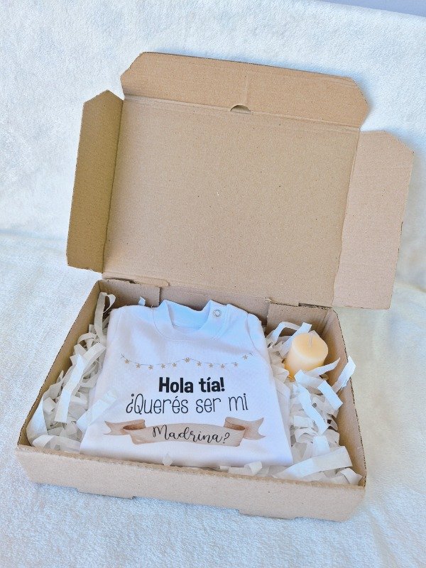 Producto - Caja sorpresa "QUERÉS SER MI MADRINA" Liston