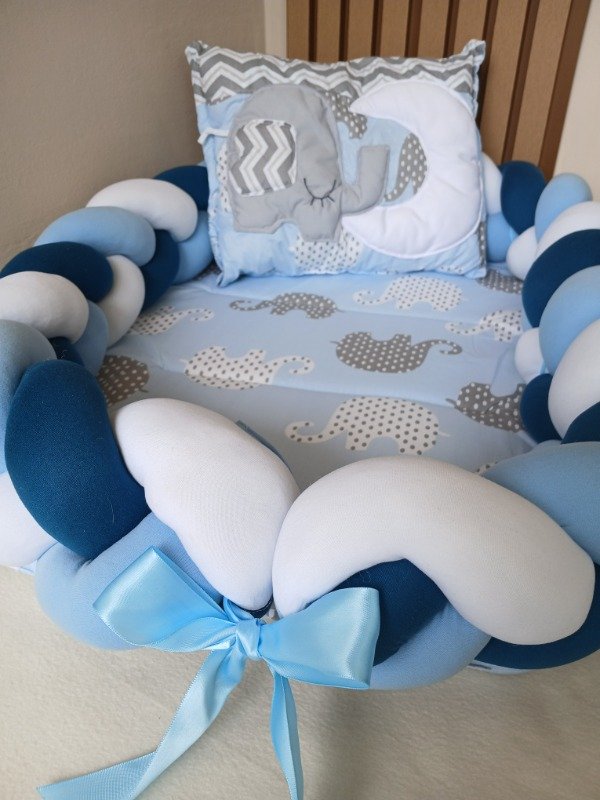 Producto - Nido contención trenzado  celeste