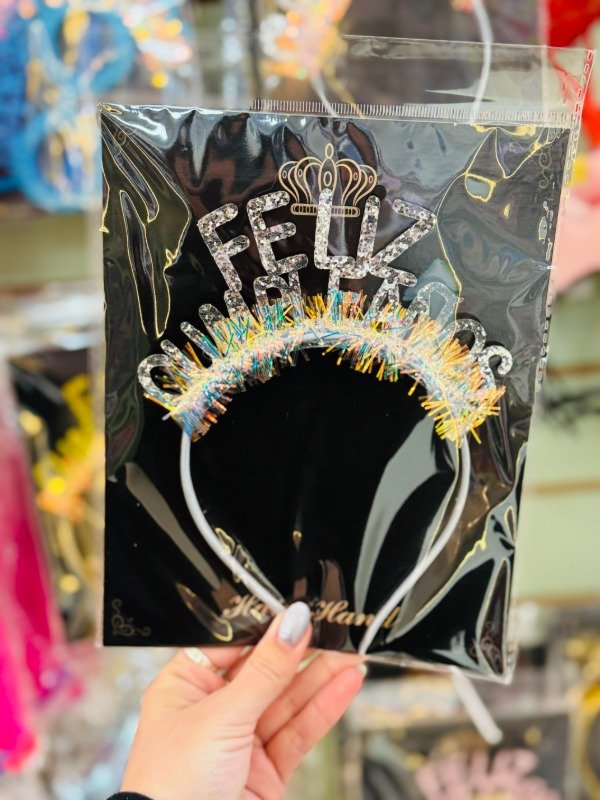 Producto - Vincha con flecos tornasol FELIZ CUMPLEAÑOS - 2