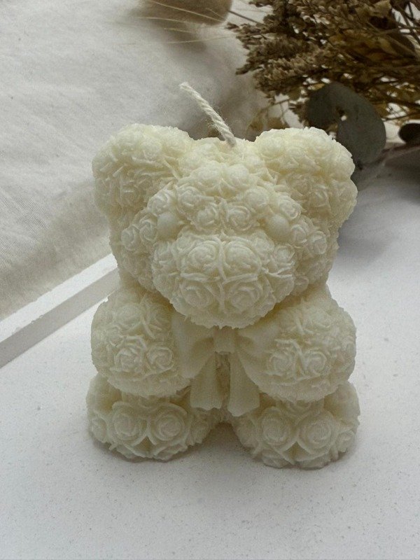 Producto - VELA OSITO DE ROSAS CON MOÑO