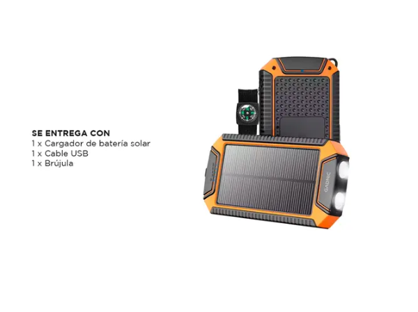 Producto - Cargador de Batería Solar Gadnic Power Bank Inalambrico -Gadnic (BC000060) - 6