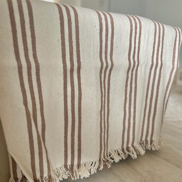 Producto - MANTA RÚSTICA RAYAS CHOCOLATE