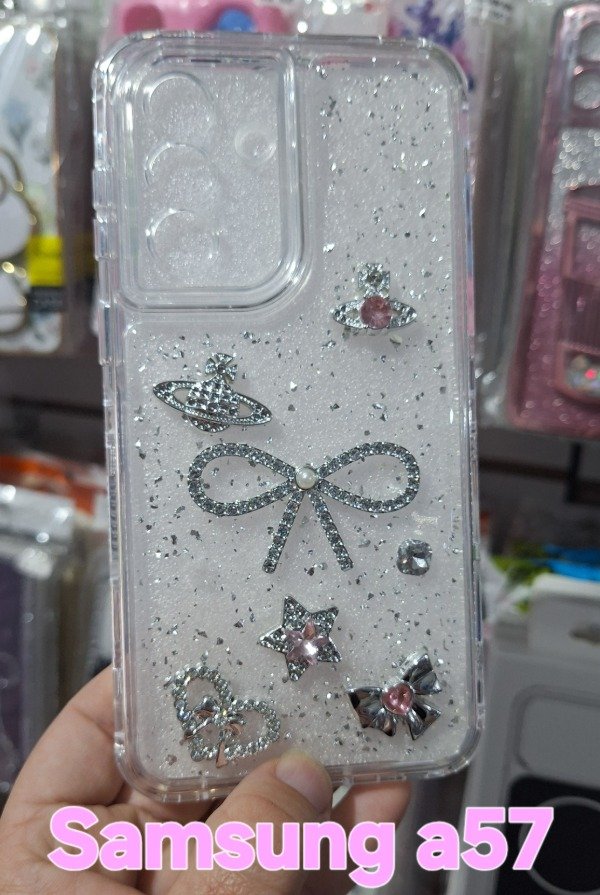 Producto - Fundas reforzadas 360 brillo con charms. Samsung a57 - 1