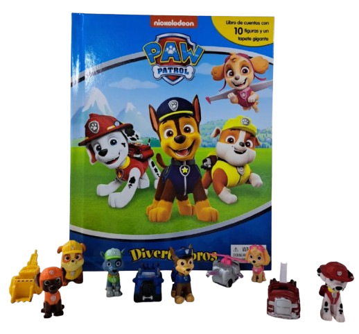 Producto - PAW PATROL: incluye libro de cuentos con 10 figuras y un tapete gigante
