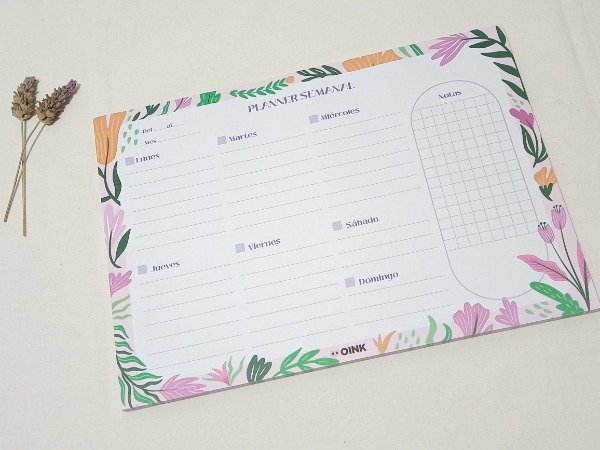 Producto - Planner semanal Flowers