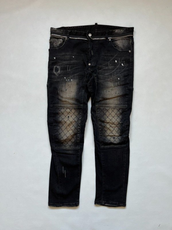 Producto - Dsquared2 Distressed Paint Splatter Biker Denim Jeans - 2