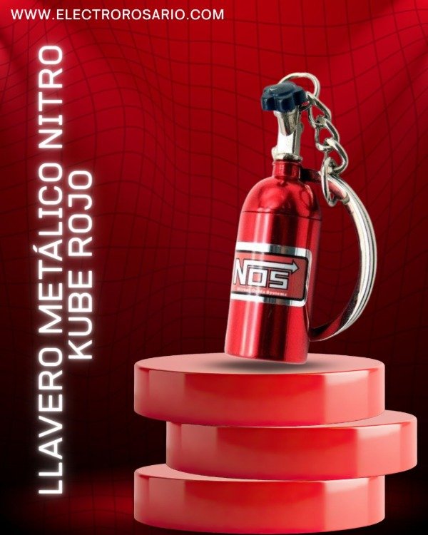 Producto - LLAVERO METALICO NITRO KUBE ROJO
