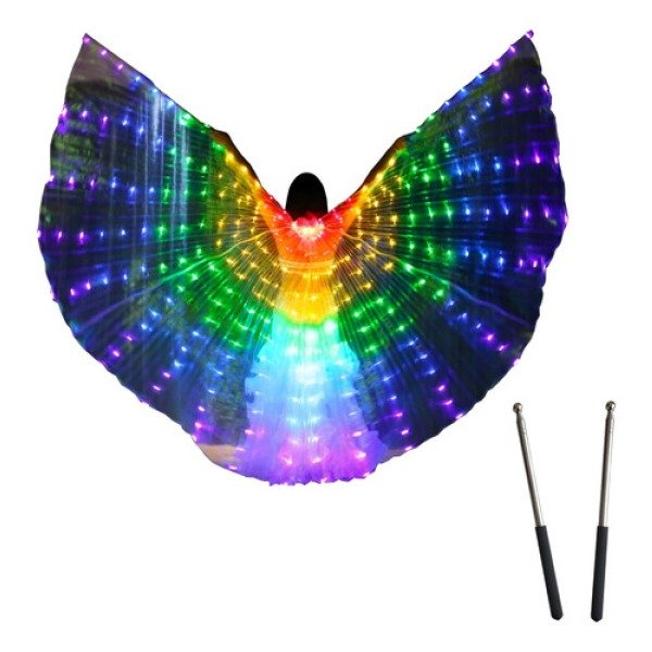 Producto - Alas led talle corta 1x2mts 210 leds pilas no incluidas luz muticolor