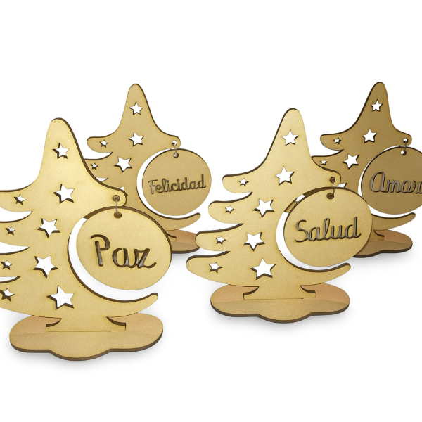 Producto - Árbol pinito 15cm con borlas deseos