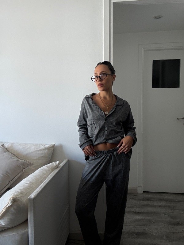 Producto - PIJAMA CAMISERO GRIS TOPO  / PRE-SAVE