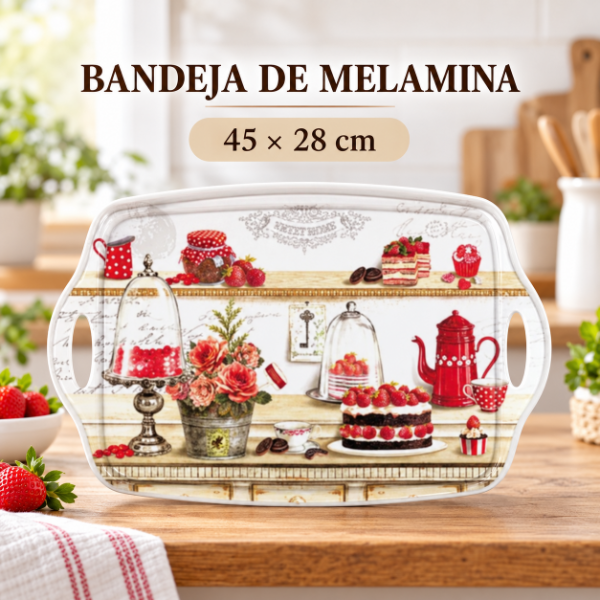 Producto - BANDEJA DE MELAMINA MODELO TORTAS 45X28CM - 0