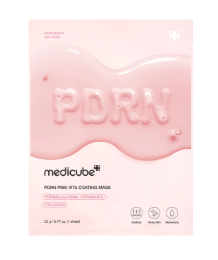 Producto - MEDICUBE PDRN PINK VITA COATING MASK 1u (22g) Mascarilla para ilumar y reafirmar