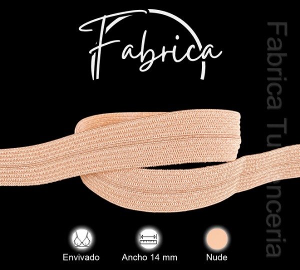 Producto - Envivado o Elástico Partido Nude 14mm (1 metro)