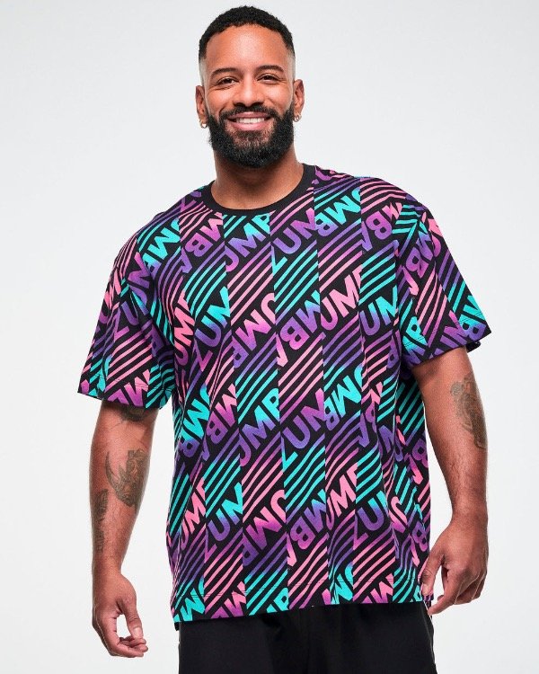 Producto - Electric Feel Unisex Oversized Top - Blue/Pink