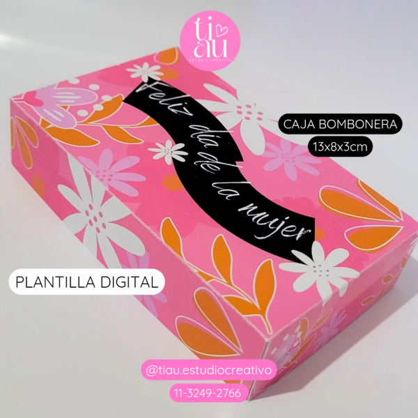 Producto - IMPRIMIBLE CAJA BOMBONERA ROSA