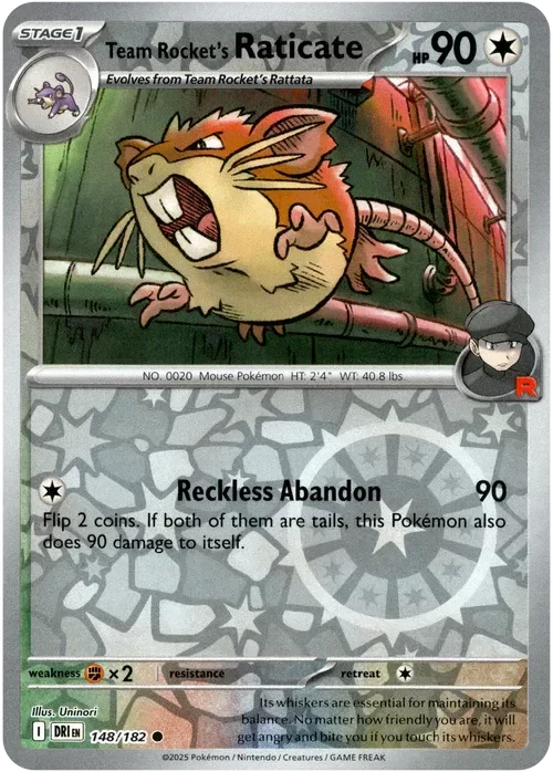Producto - Team Rocket's Raticate - 148/182 - Destined Rivals - Reverse Holo